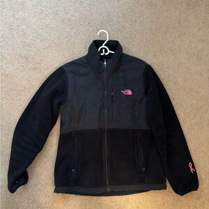 The North Face Black Denali Jacket - breast cancer version